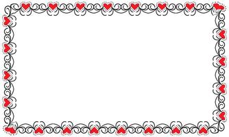 Hand drawn hearts border and frame design vector