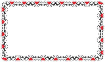 Hand drawn hearts border and frame design vector