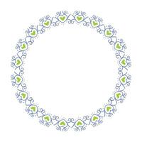 Hand drawn hearts border and frame design vector
