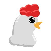 Chicken logo red and white icon illustration vector