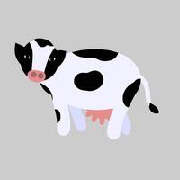 linda negro y blanco vaca gráfico ilustración vector