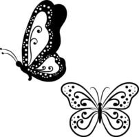 Creative Butterfly Clipart, Side View and Front, Graphic Illustration vector