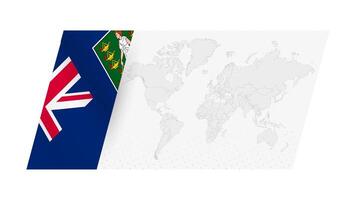 mundo mapa en moderno estilo con bandera de británico Virgen islas en izquierda lado. vector