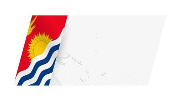 Kiribati map in modern style with flag of Kiribati on left side. vector