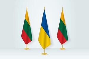 Meeting concept between Ukraine and Lithuania. vector