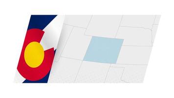 Colorado map in modern style with flag of Colorado on left side. vector