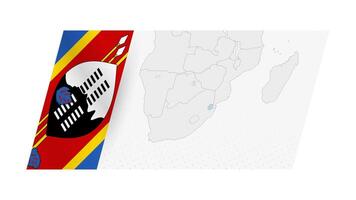 Swazilandia mapa en moderno estilo con bandera de Swazilandia en izquierda lado. vector