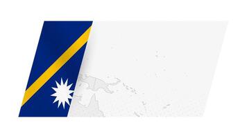 Nauru map in modern style with flag of Nauru on left side. vector