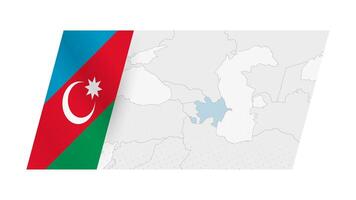 azerbaiyán mapa en moderno estilo con bandera de azerbaiyán en izquierda lado. vector