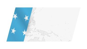Micronesia map in modern style with flag of Micronesia on left side. vector