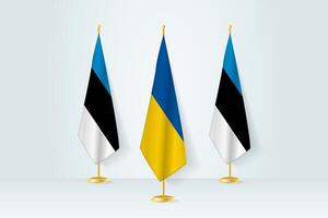 Meeting concept between Ukraine and Estonia. vector