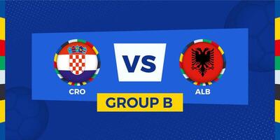 Croatia vs Albania football match on group stage. Football competition illustration on sport background. vector