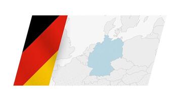 Germany map in modern style with flag of Germany on left side. vector