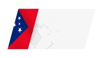 Samoa map in modern style with flag of Samoa on left side. vector