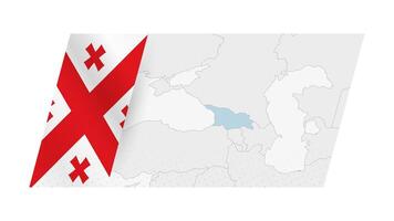 Georgia mapa en moderno estilo con bandera de Georgia en izquierda lado. vector