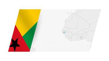 guinea-bissau mapa en moderno estilo con bandera de guinea-bissau en izquierda lado. vector