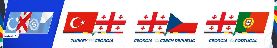 Georgia fútbol americano equipo juegos en grupo F de internacional fútbol americano torneo 2024. vector