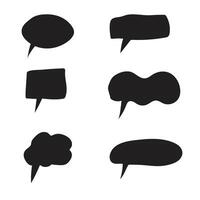 Black Speech Bubble set. Talk bubble. Cloud speech bubbles collection. vector