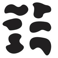 fluid graphic element simple black template vector