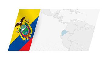 Ecuador map in modern style with flag of Ecuador on left side. vector