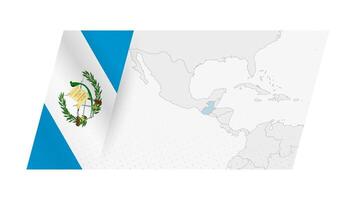 Guatemala map in modern style with flag of Guatemala on left side. vector