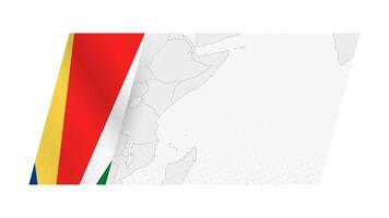 Seychelles map in modern style with flag of Seychelles on left side. vector