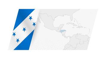 Honduras map in modern style with flag of Honduras on left side. vector
