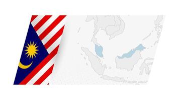 Malasia mapa en moderno estilo con bandera de Malasia en izquierda lado. vector