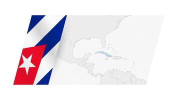 Cuba map in modern style with flag of Cuba on left side. vector