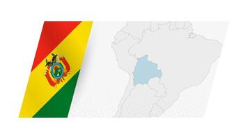 Bolivia map in modern style with flag of Bolivia on left side. vector