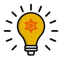 Light bulb icon of inspiration. vector