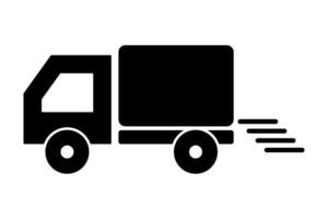 Shipping truck silhouette icon. vector