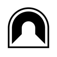 Simple tunnel silhouette icon. Way silhouette. vector