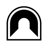 Simple tunnel silhouette icon. Way silhouette. vector