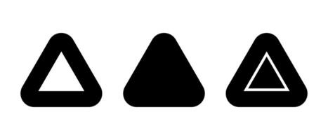 Different styles of triangles silhouette icon set. vector