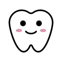 Cute tooth character icon. vector