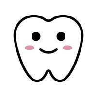 Cute tooth character icon. vector