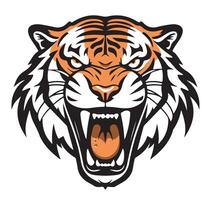 Angry Tiger growling sketch vector