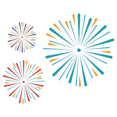 New Year Fire Works Illustration