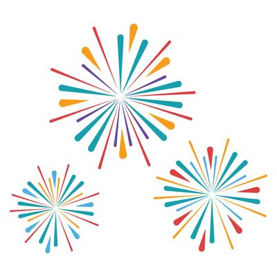 New Year Fire Works Illustration