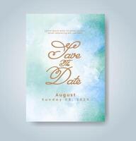 Wedding invitation with abstract watercolor background vector