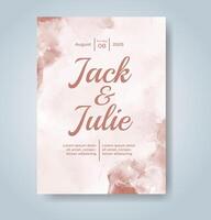 Wedding invitation with abstract watercolor background vector