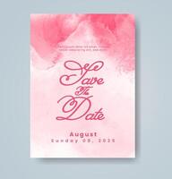 Wedding invitation with abstract watercolor background vector