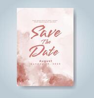 Wedding invitation with abstract watercolor background vector