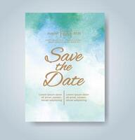 Wedding invitation with abstract watercolor background vector