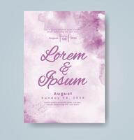 Wedding invitation with abstract watercolor background vector