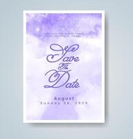 Wedding invitation with abstract watercolor background vector