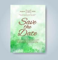 Wedding invitation with abstract watercolor background vector