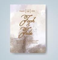 Wedding invitation with abstract watercolor background vector