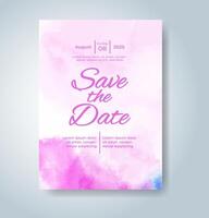 Wedding invitation with abstract watercolor background vector